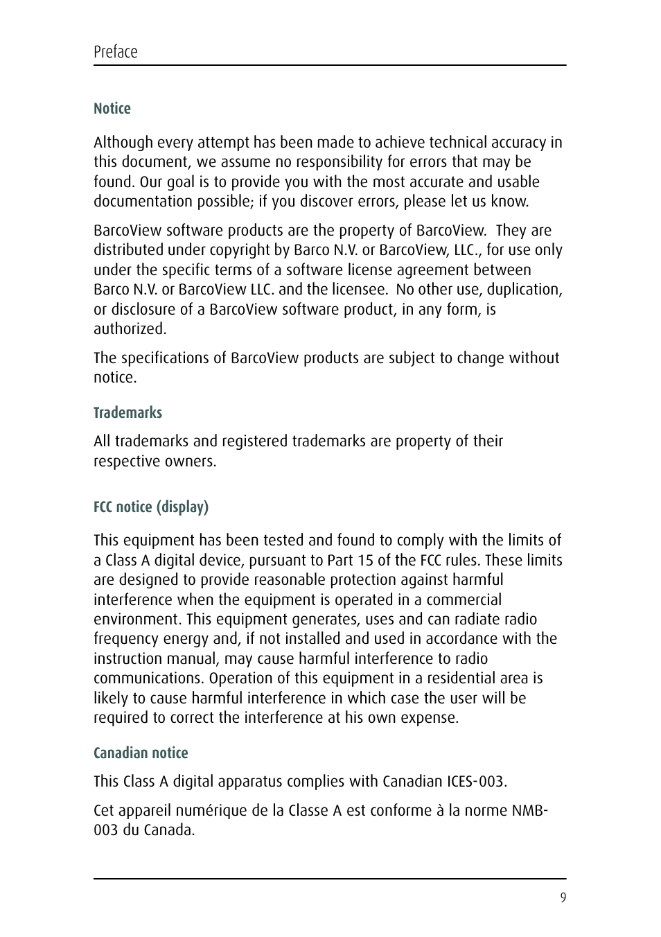 Barco CORONIS MFGD 3621 User Manual | Page 9 / 119