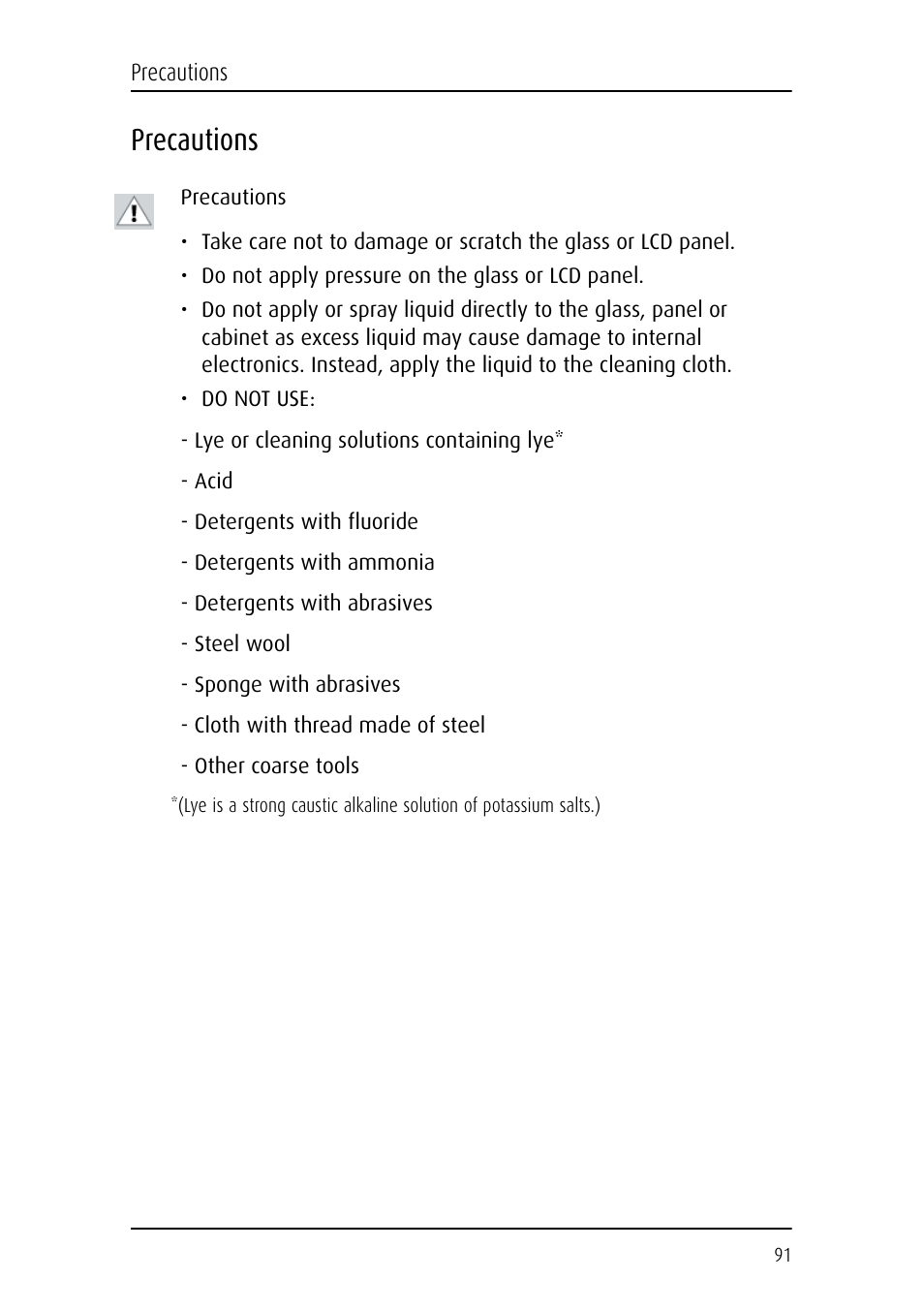 Precautions | Barco CORONIS MFGD 3621 User Manual | Page 91 / 119