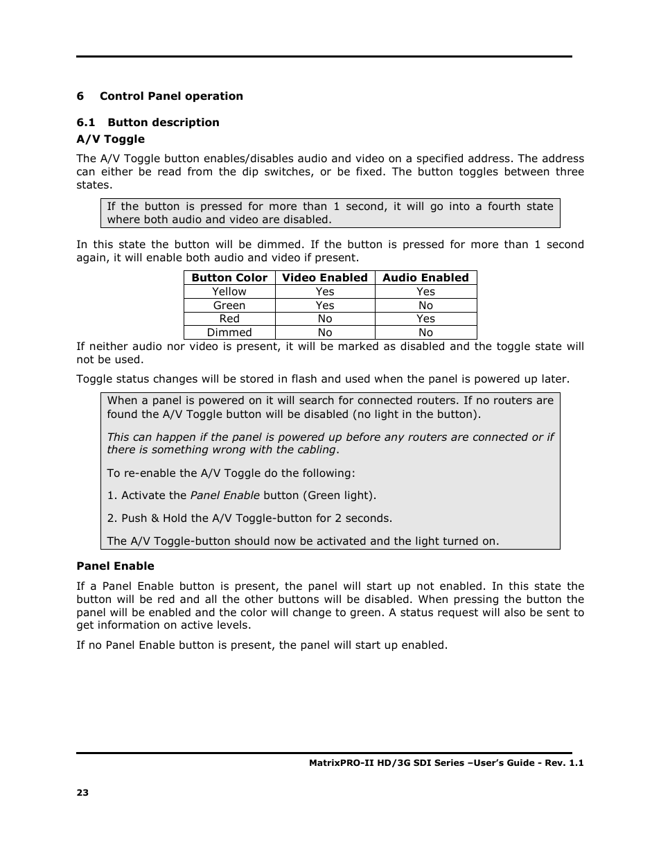Barco MATRIXPRO-II 3G/HD/SD-SD User Manual | Page 23 / 33