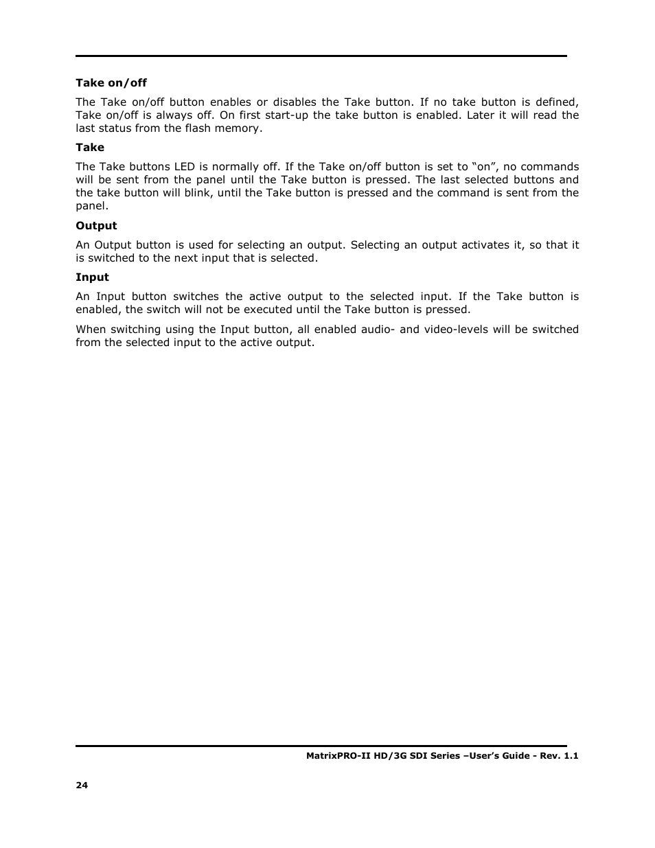 Barco MATRIXPRO-II 3G/HD/SD-SD User Manual | Page 24 / 33