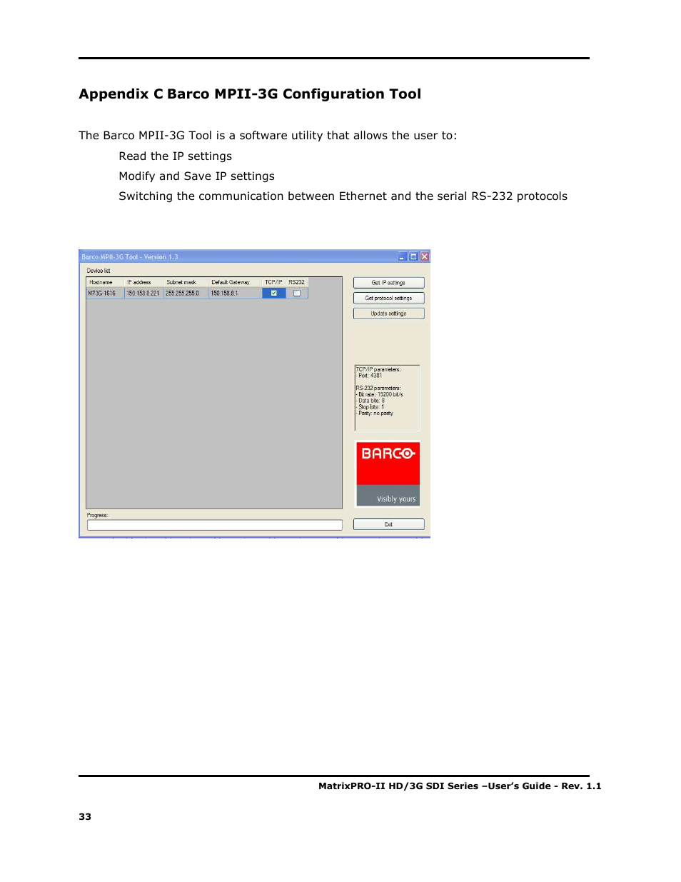 Barco MATRIXPRO-II 3G/HD/SD-SD User Manual | Page 33 / 33