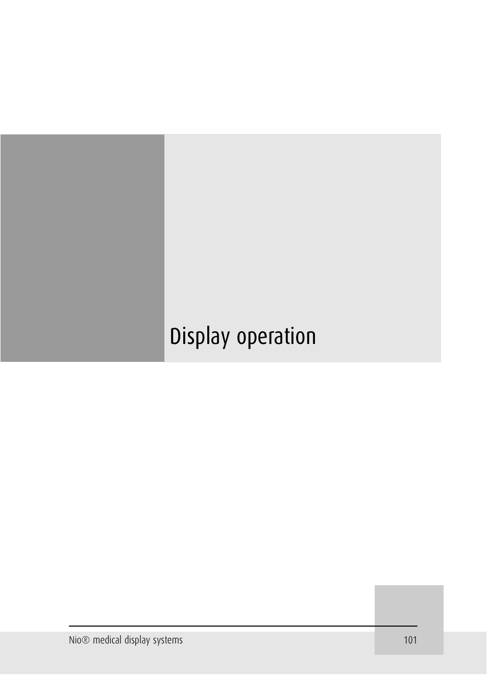 Display operation | Barco NIO E-2620 User Manual | Page 101 / 148