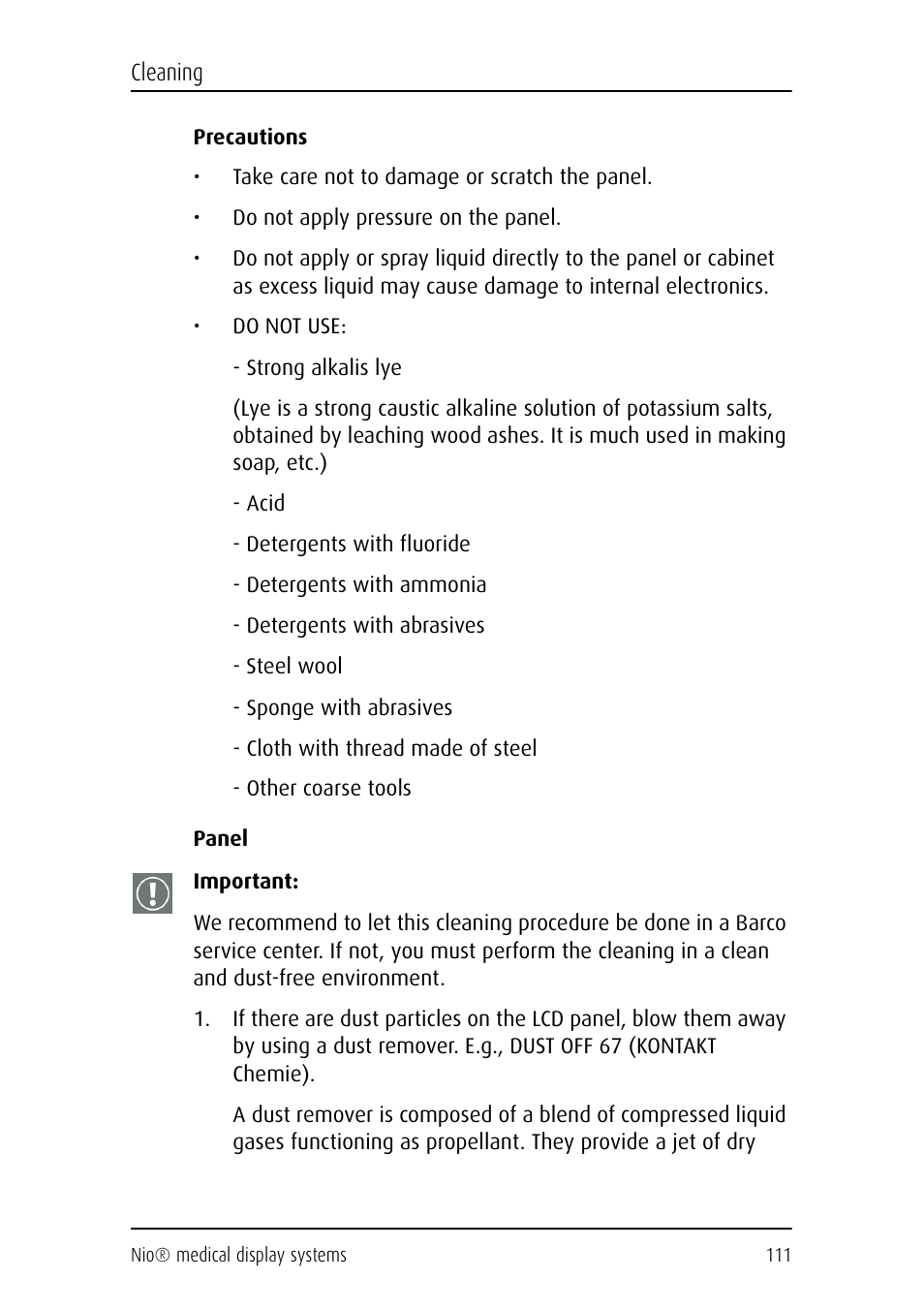 Barco NIO E-2620 User Manual | Page 111 / 148