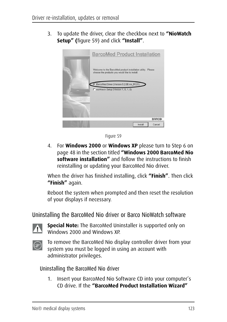 Software | Barco NIO E-2620 User Manual | Page 123 / 148