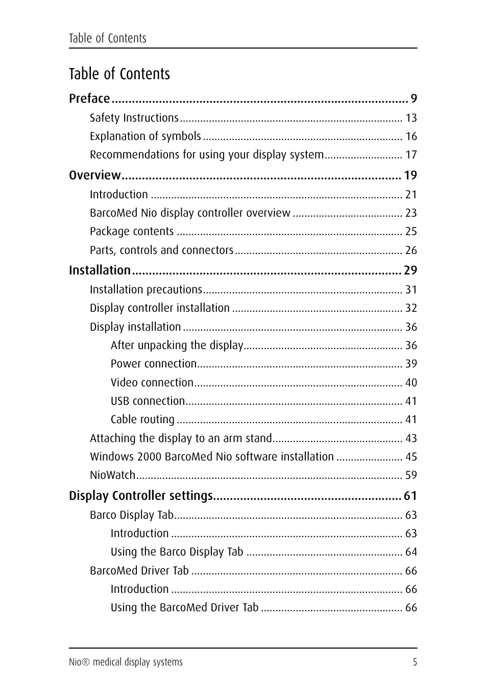 Barco NIO E-2620 User Manual | Page 5 / 148