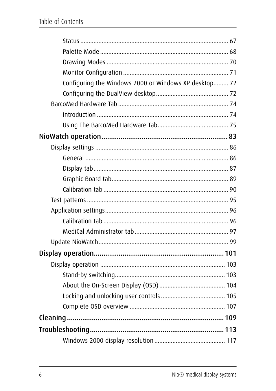 Barco NIO E-2620 User Manual | Page 6 / 148