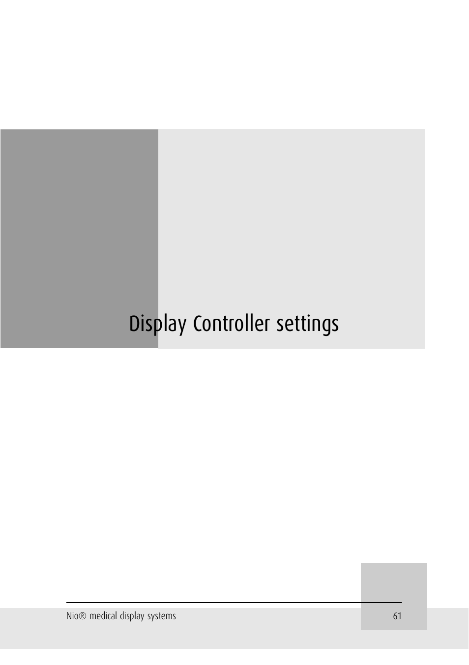 Display controller settings | Barco NIO E-2620 User Manual | Page 61 / 148
