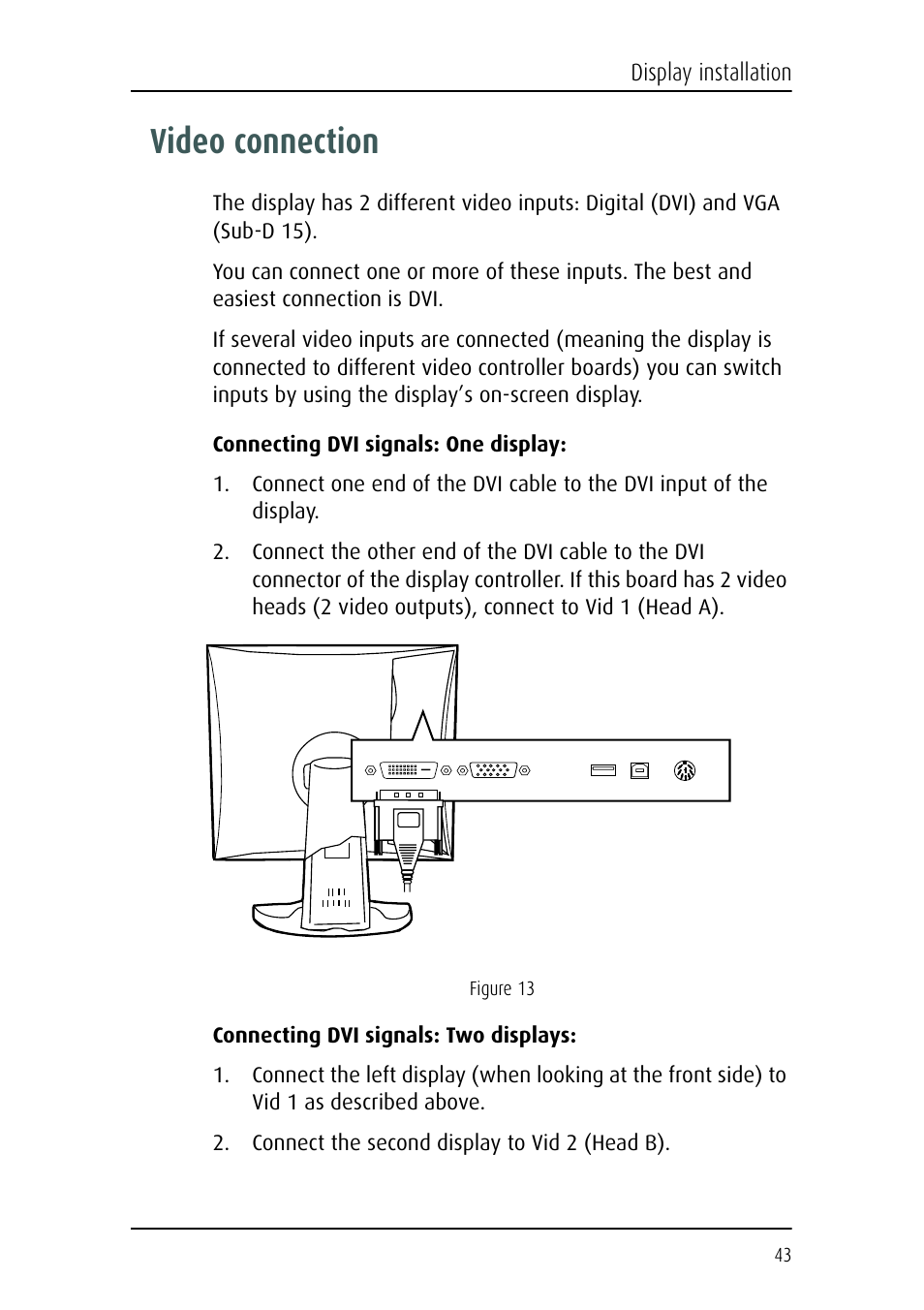 Video connection | Barco E-2320 C (SE) User Manual | Page 43 / 104