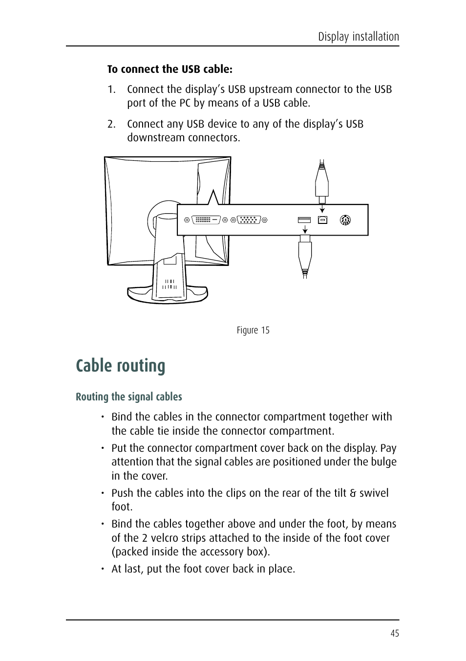 Cable routing | Barco E-2320 C (SE) User Manual | Page 45 / 104