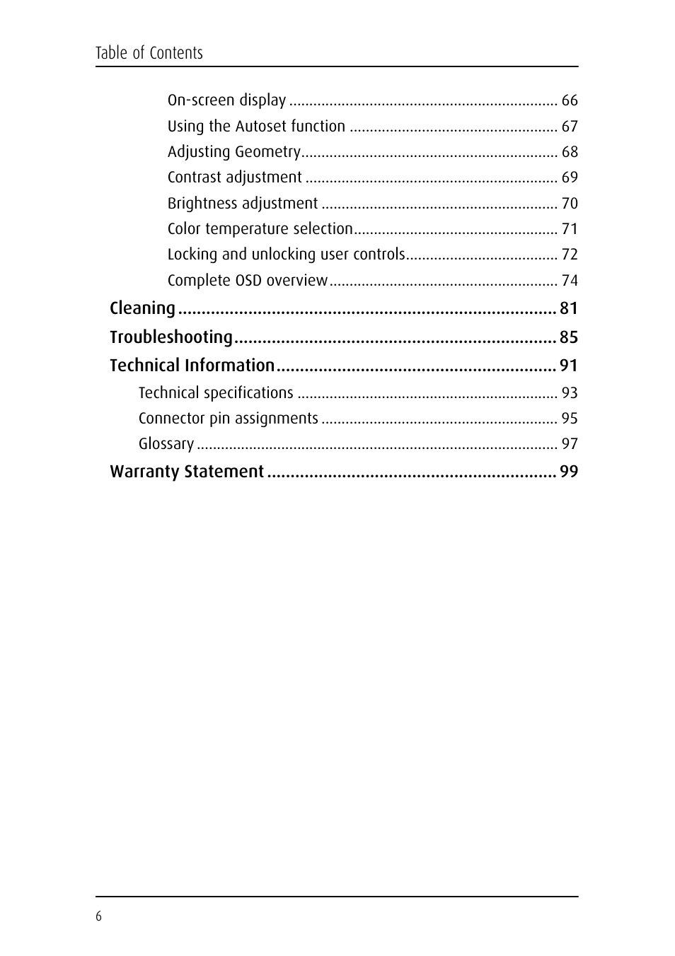 Barco E-2320 C (SE) User Manual | Page 6 / 104