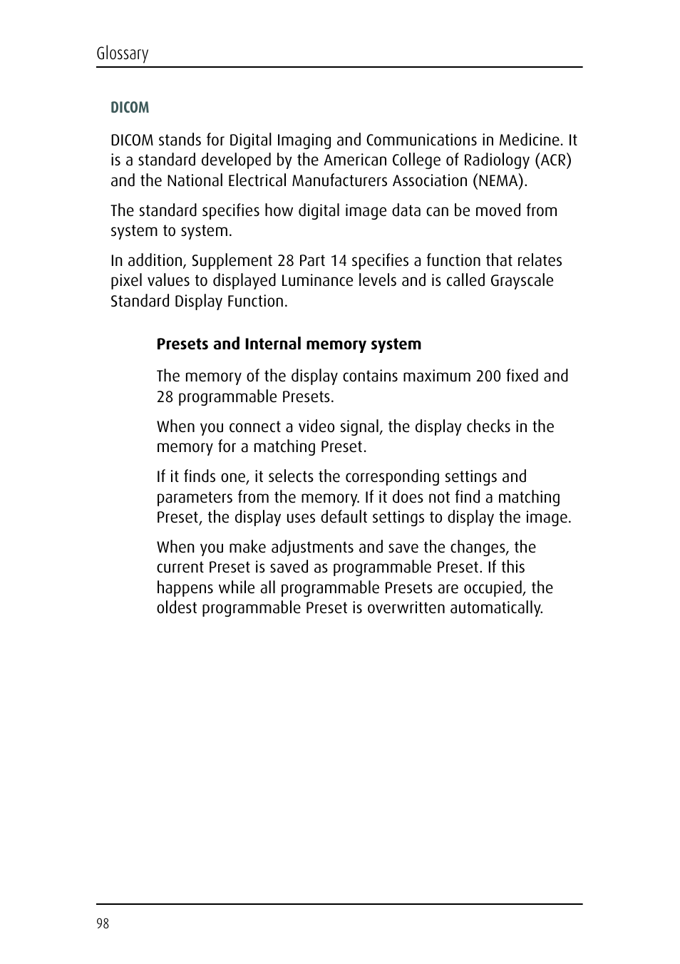 Barco E-2320 C (SE) User Manual | Page 98 / 104