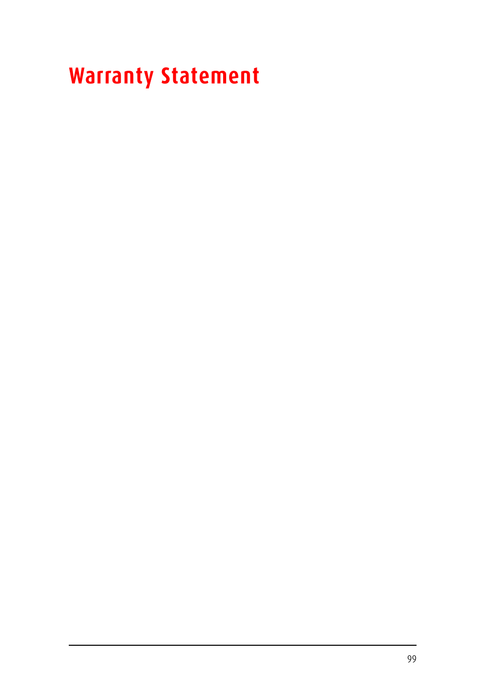 Warranty statement | Barco E-2320 C (SE) User Manual | Page 99 / 104