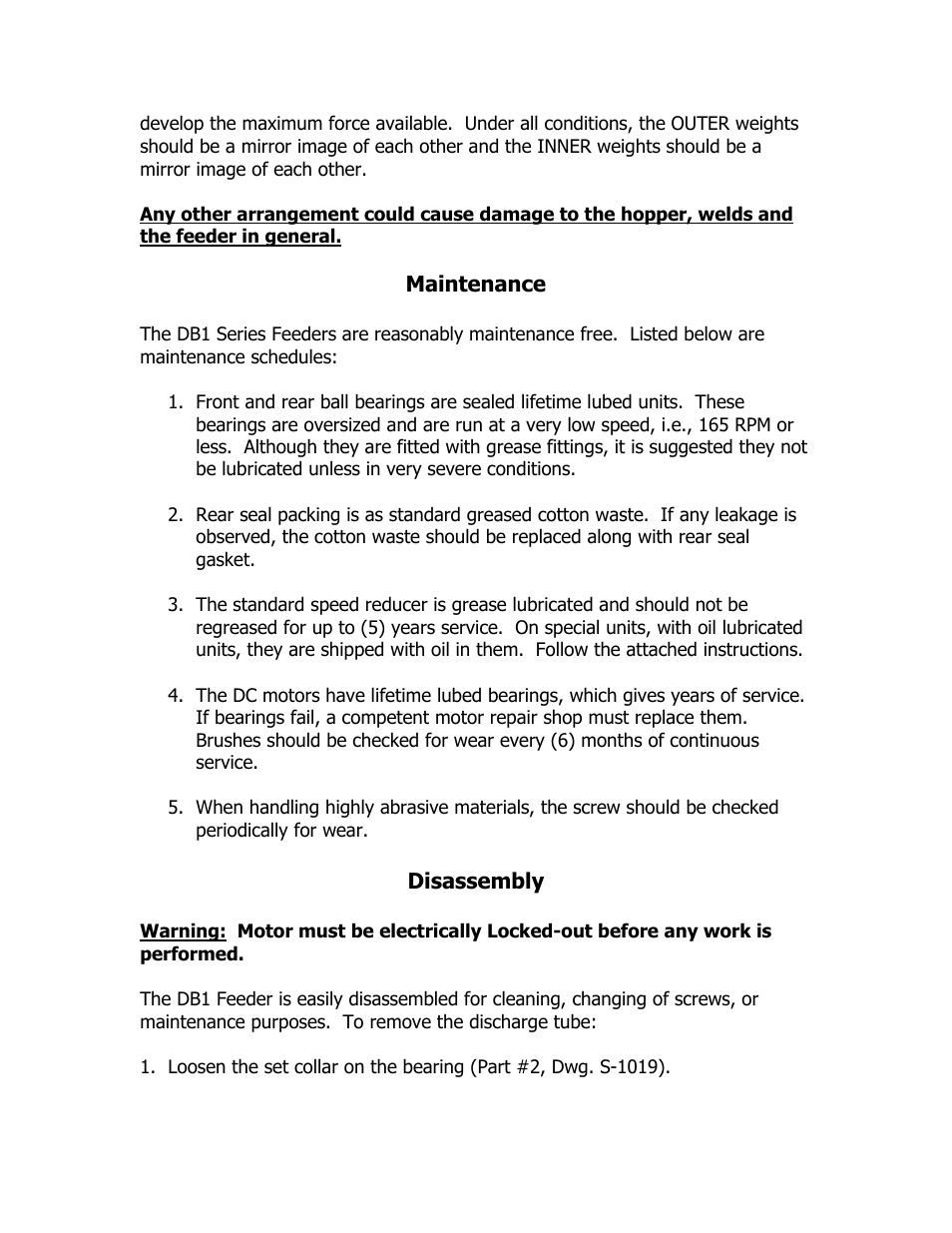 Metalfab Model DBI Volumetric Screw Feeder User Manual | Page 3 / 6