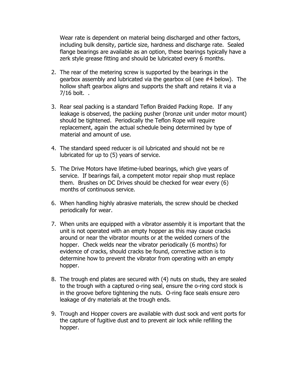 Metalfab Metatech MT-X-XXX Series Volumetric Screw Feeder User Manual | Page 6 / 10