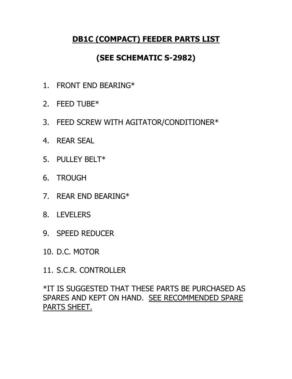 Metalfab Model DBIC (compact) Volumetric Screw Feeder User Manual | Page 5 / 5