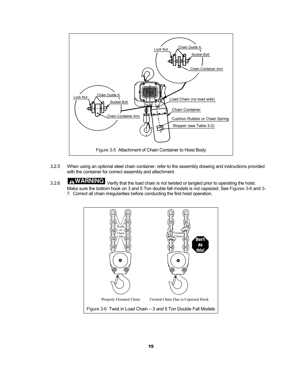 Warning | Metalfab Electric Chain Hoist ER and NER Series User Manual | Page 15 / 72