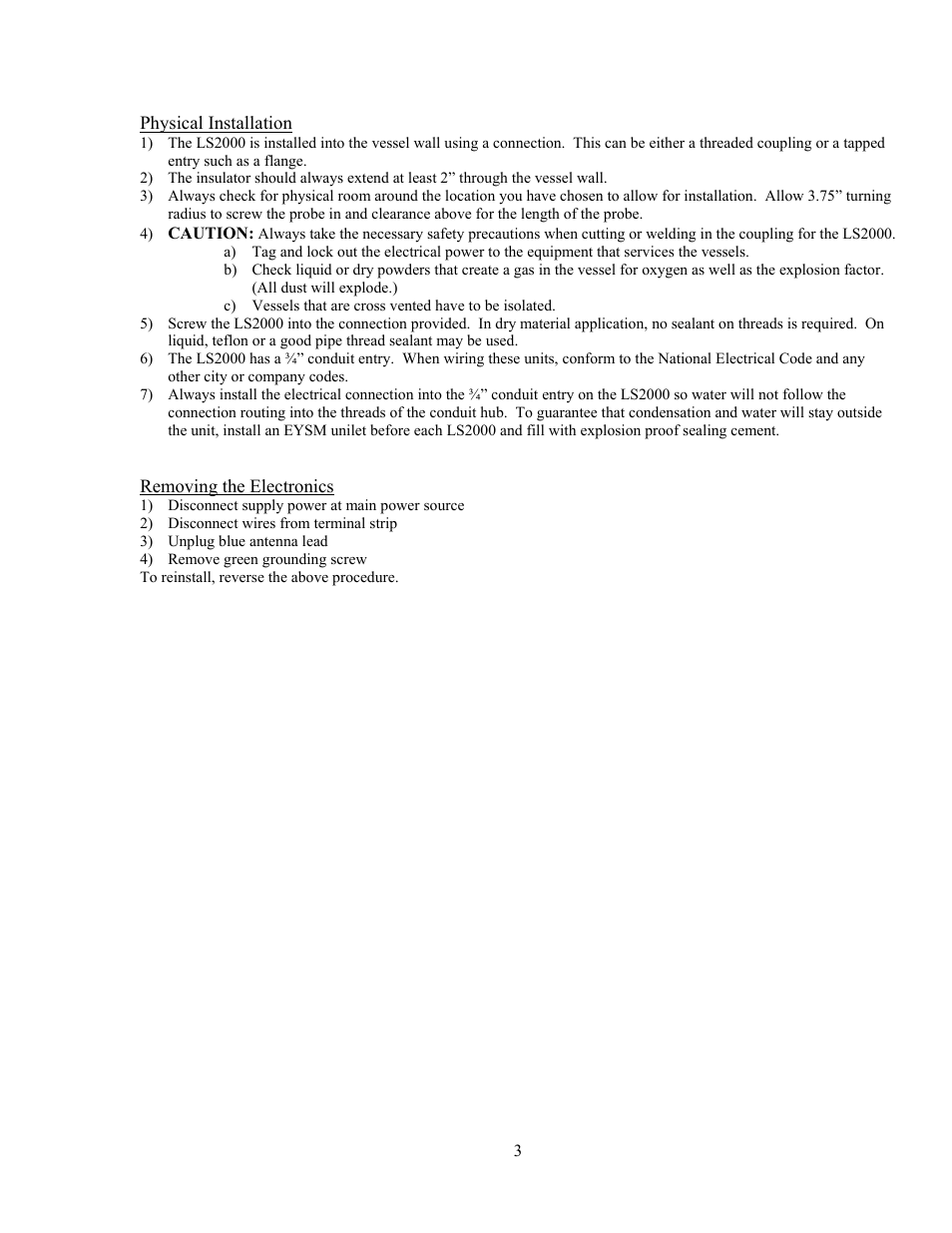 Babbitt LS-2000 Level Switch User Manual | Page 4 / 9