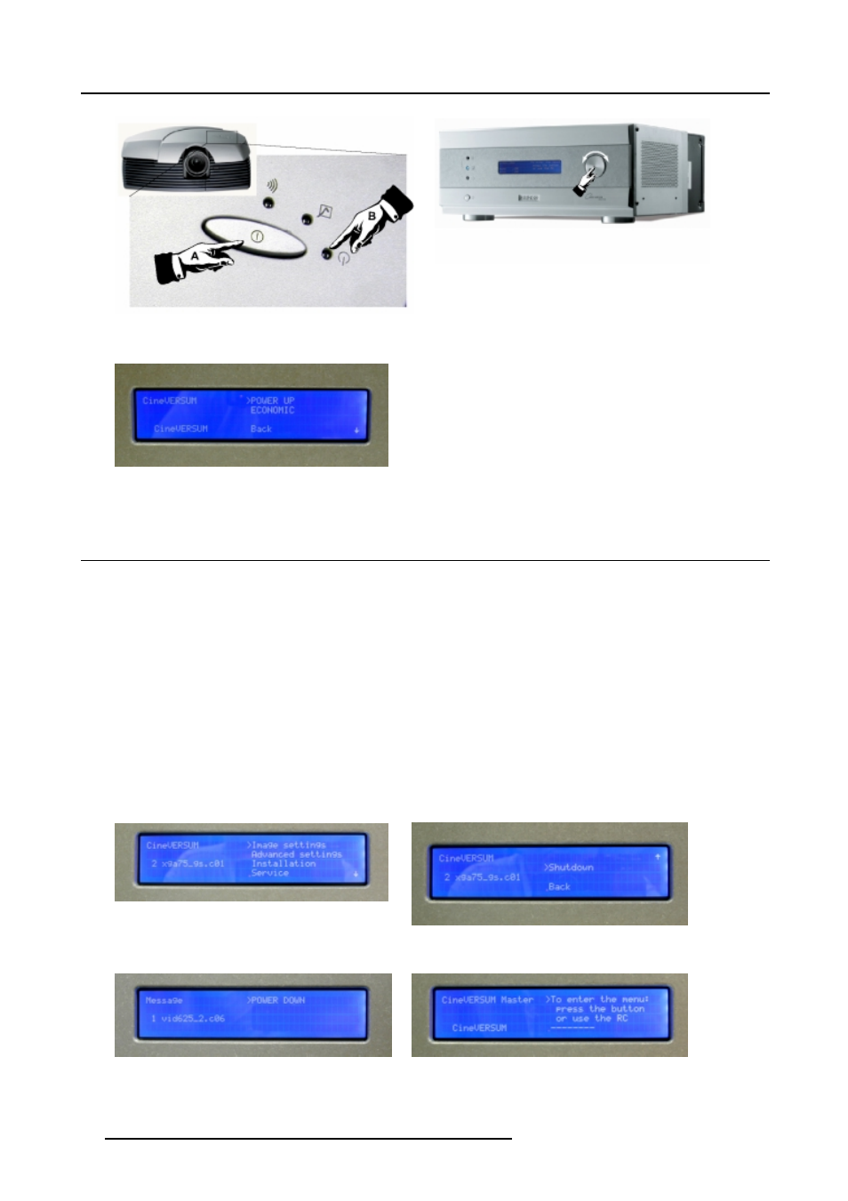 1 from operation mode to standby mode, Switching the system between operation and standby, Image 4-2) | Image 4-3, image 4-4) | Barco R9001870 User Manual | Page 20 / 31