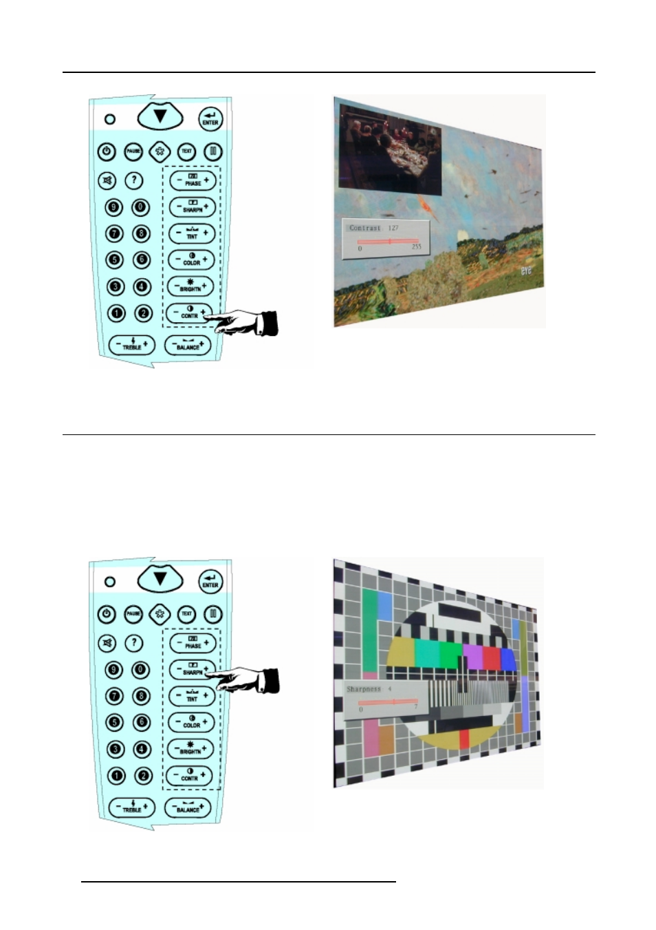 3 sharpness (detail) control, Image 6-3), Image 6-4 | Barco R9001870 User Manual | Page 28 / 31