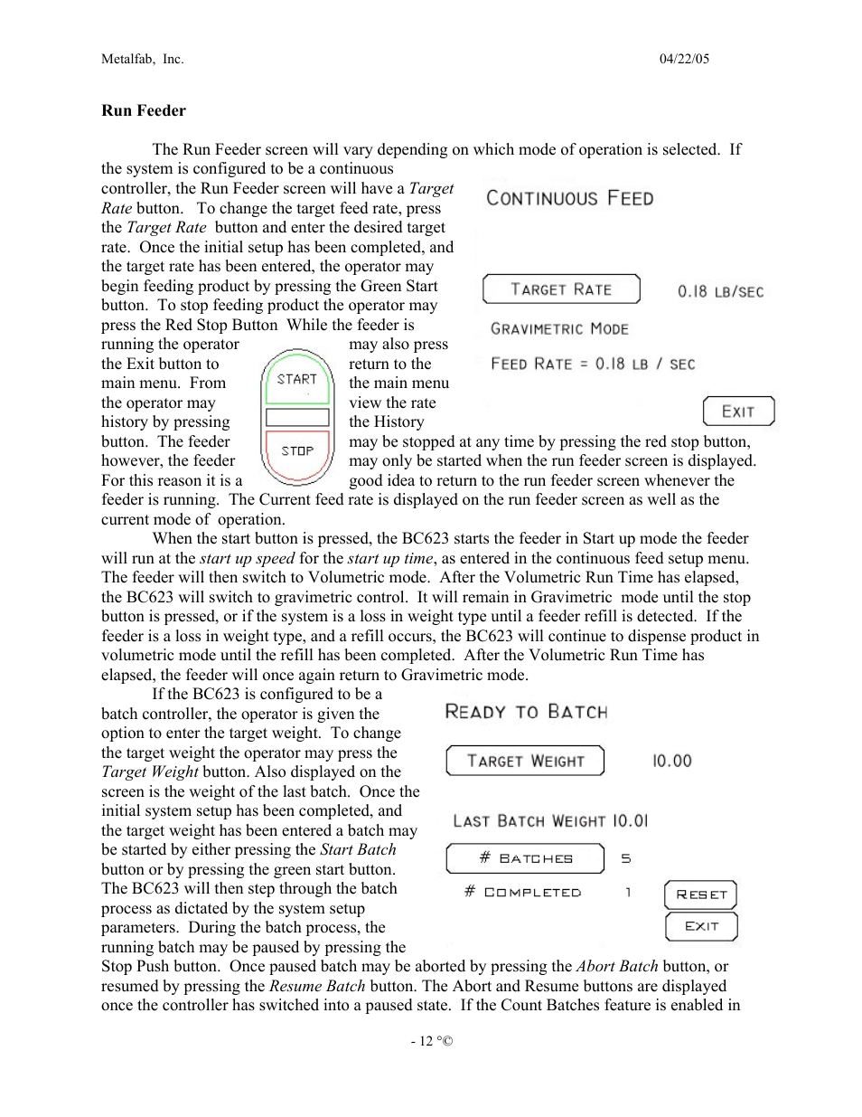 Metalfab Continuous Batch Controller User Manual | Page 12 / 14