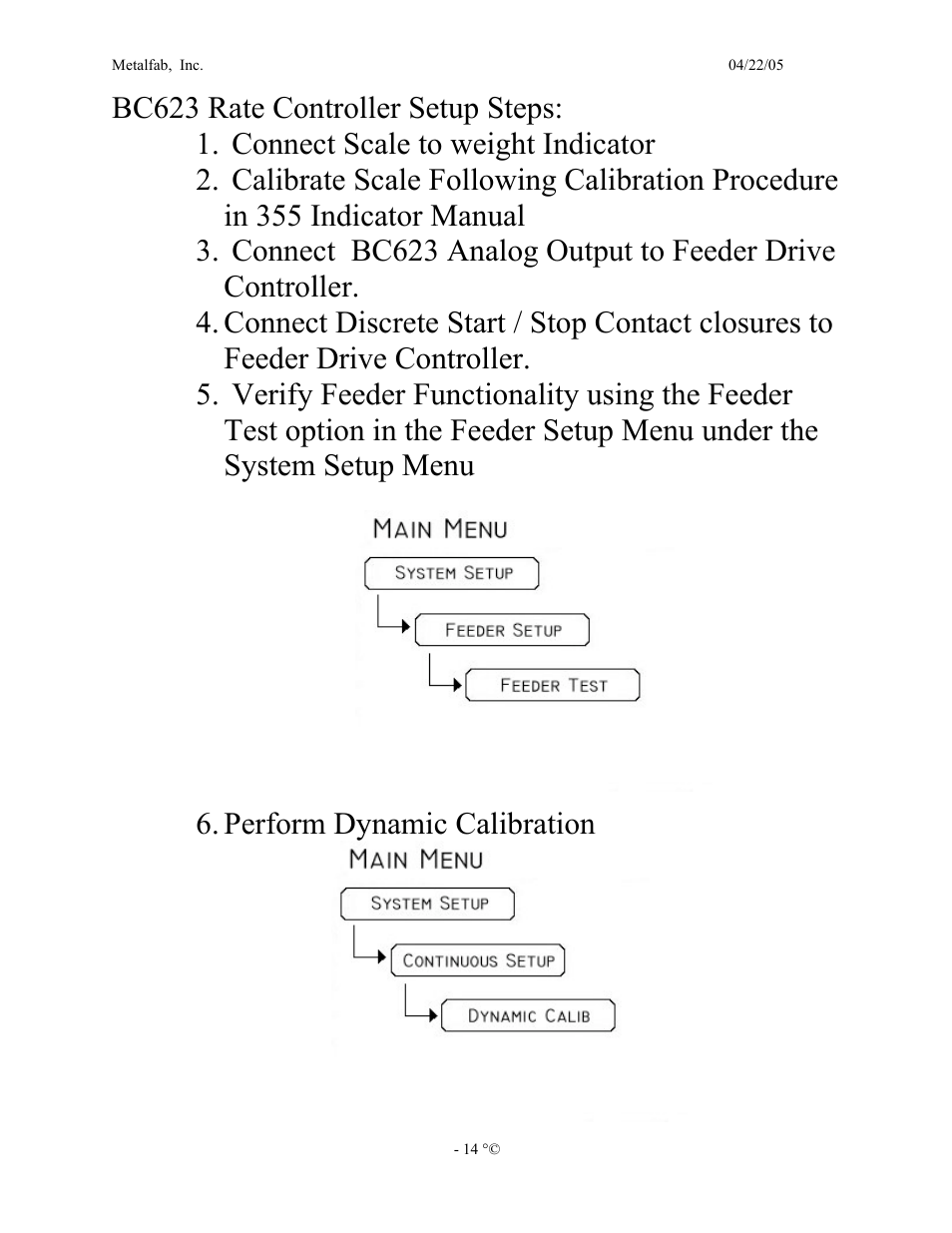 Metalfab Continuous Batch Controller User Manual | Page 14 / 14