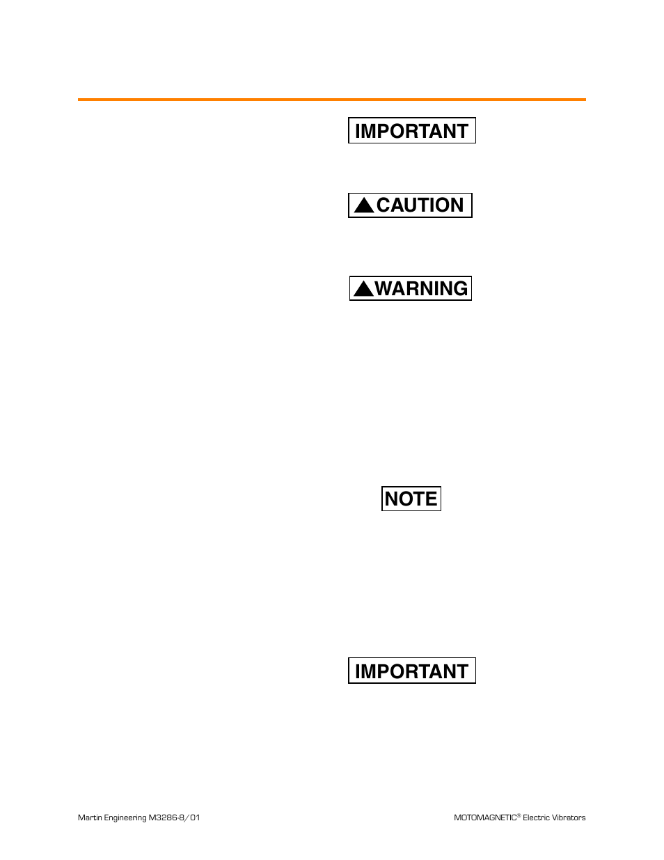 After installing vibrator, Checking shaft rotation, Adjusting eccentric weights | After installing vibrator important, Caution, Warning, Important, After installation | Metalfab Martin Motomagnetic Electric Vibrator User Manual | Page 18 / 42