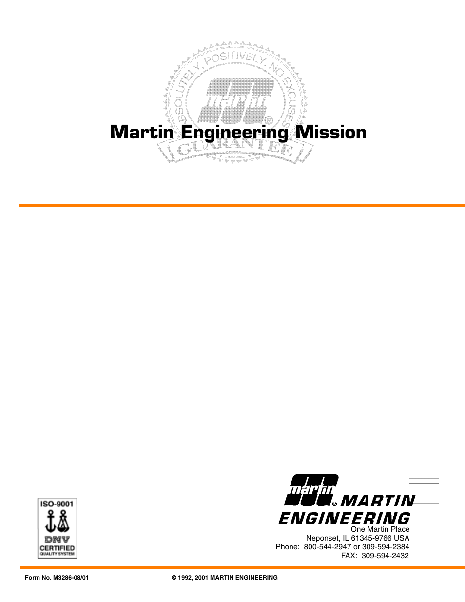 Martin engineering mission | Metalfab Martin Motomagnetic Electric Vibrator User Manual | Page 42 / 42