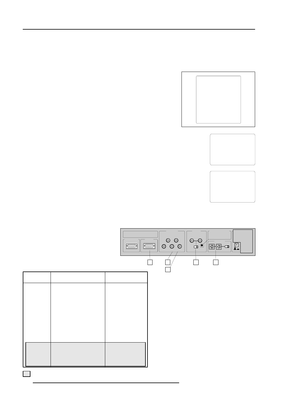Connections, Signal input connection to the projector, Comp. video* 2 3 rgb | 34/5 rgb, 4 or 5 4/5 component video, 64/5 rgb with tri level sync, 74/5 component video with tri-level sync | Barco GRAPHICS 1208S R9000893 User Manual | Page 11 / 55