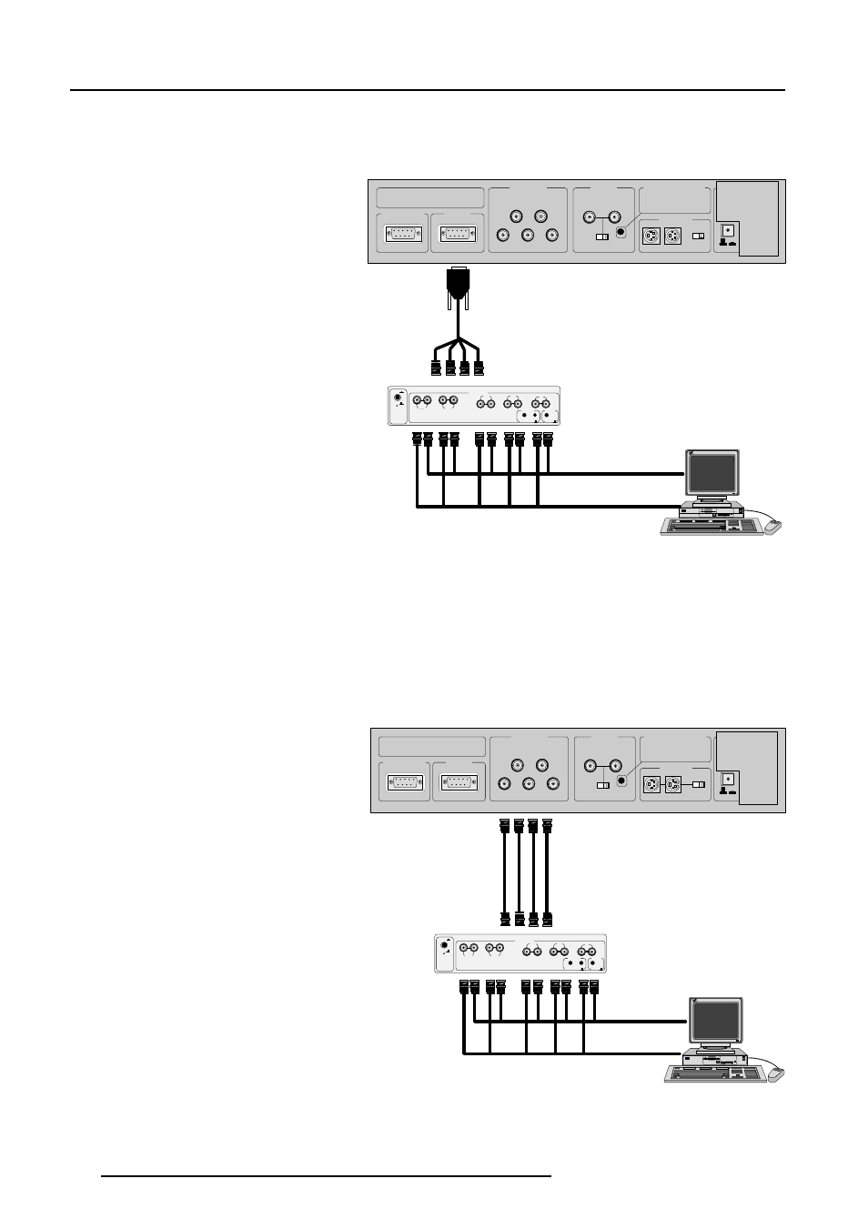 Connections, Connecting a rgb analog source to port 3, Connecting a rgb analog source to port 4/5 | Analog input selection, Rgb input selection, With the rcu or build in rcu, press digit button 3 | Barco GRAPHICS 1208S R9000893 User Manual | Page 13 / 55