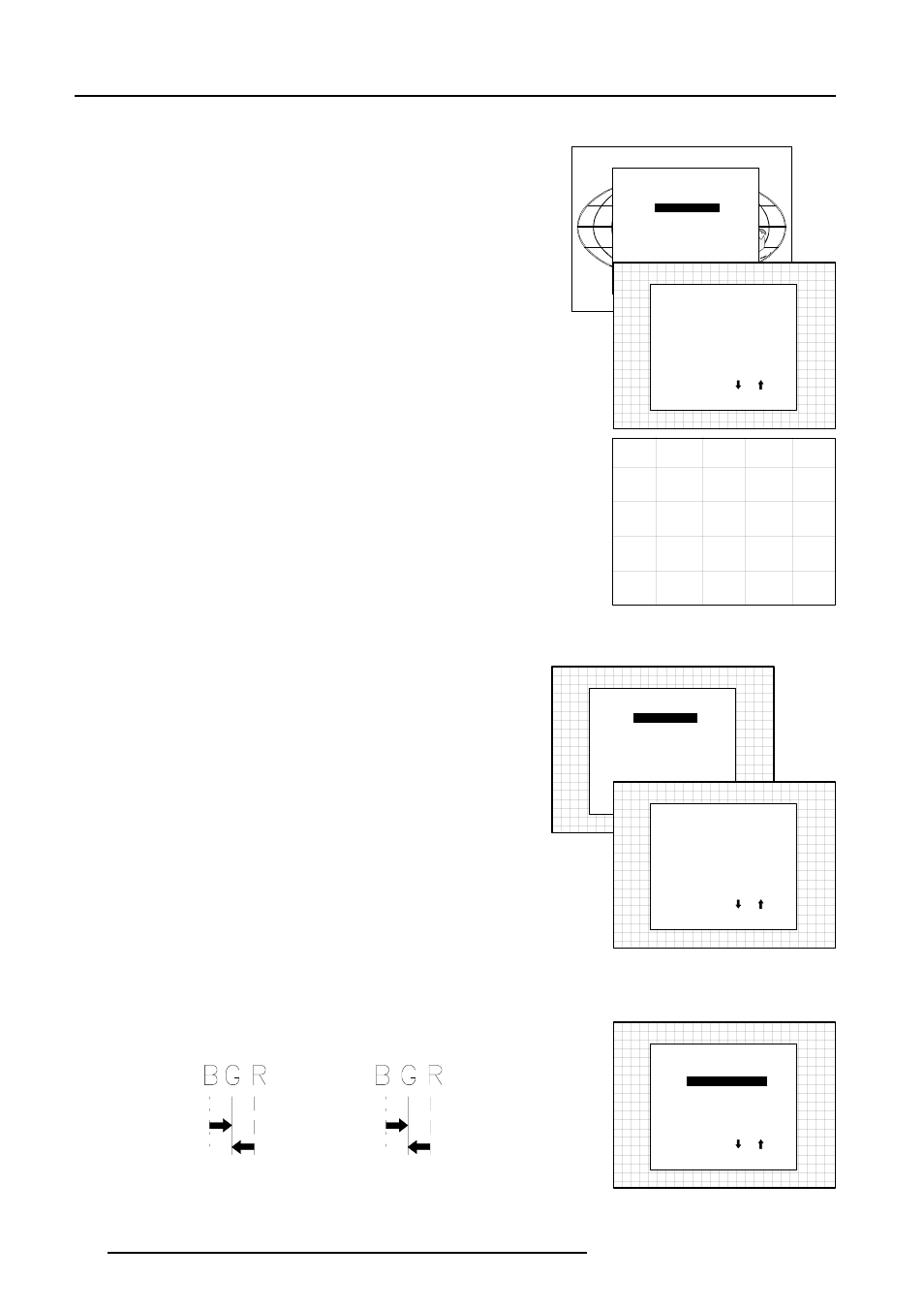 Random access adjustment mode, Convergence adjustment, Coarse convergence adjustment | Enter | Barco GRAPHICS 1208S R9000893 User Manual | Page 37 / 55