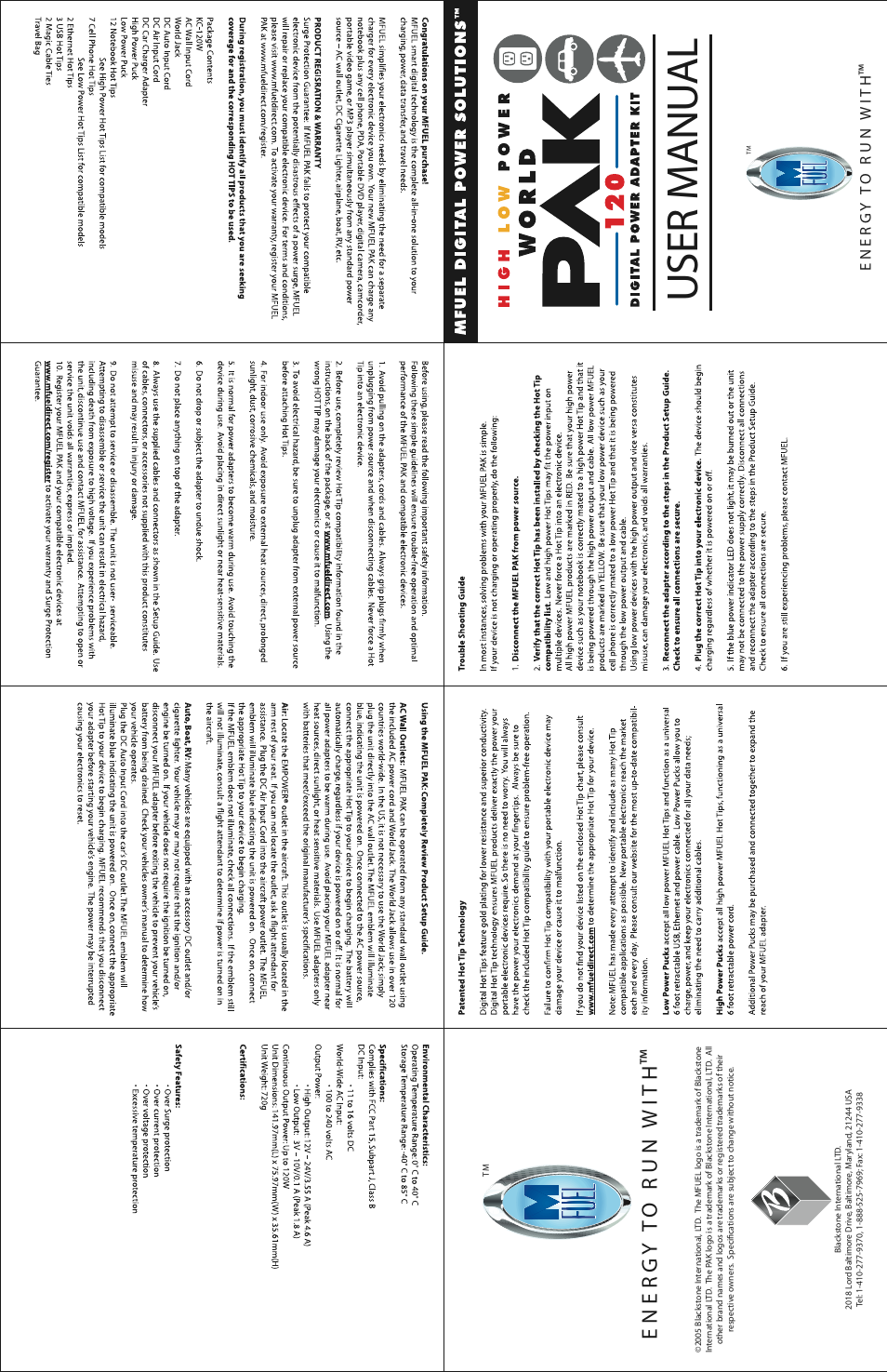 MFuel World Pak 120 User Manual | 2 pages
