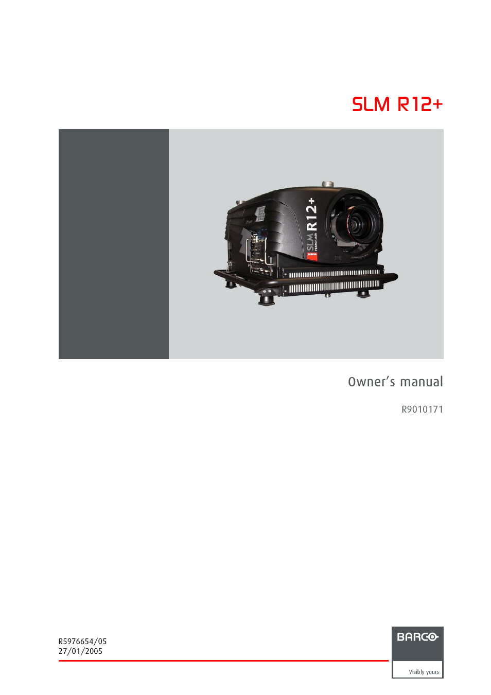 Barco SLM R12+ User Manual | 159 pages