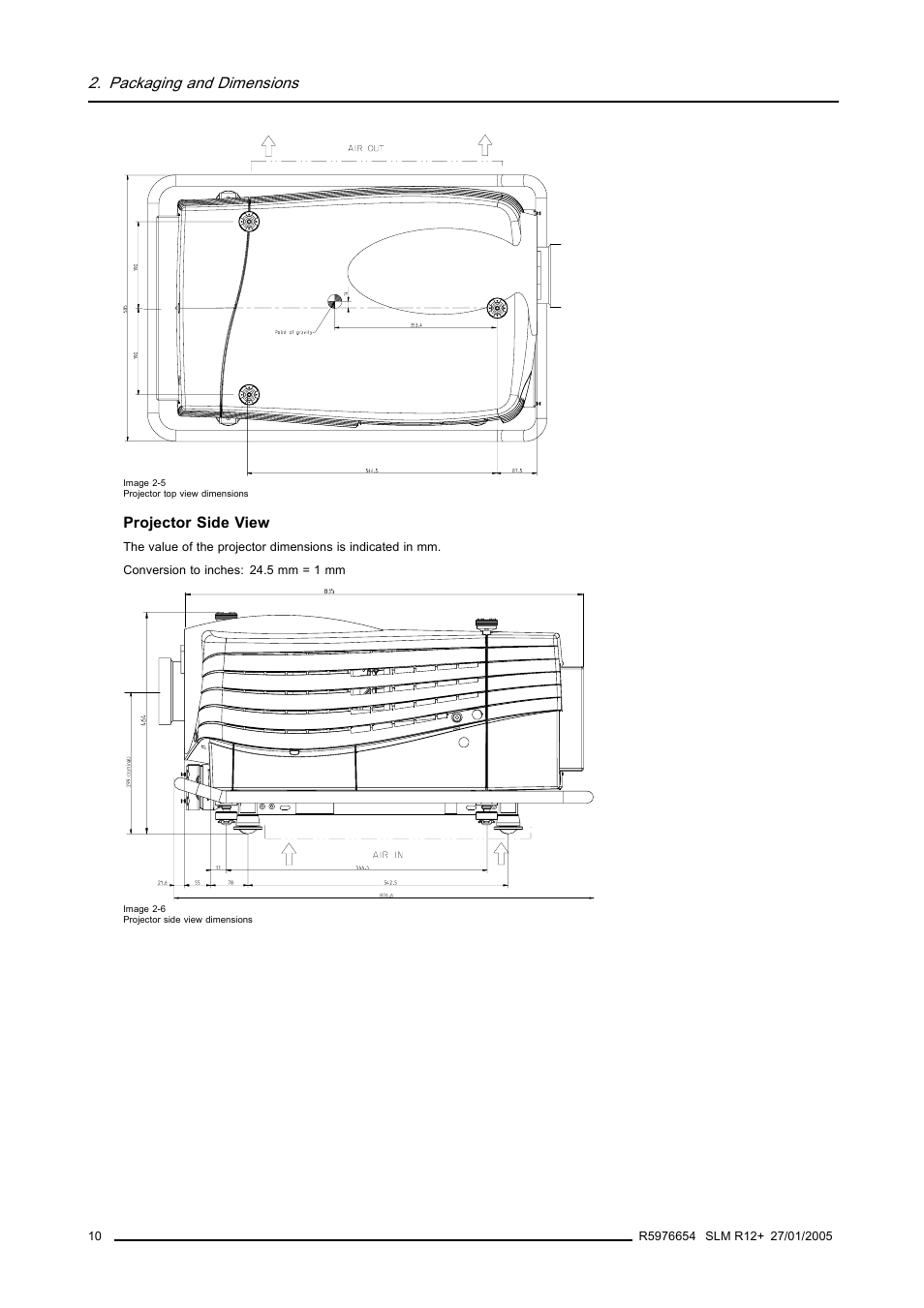 Packaging and dimensions | Barco SLM R12+ User Manual | Page 14 / 159