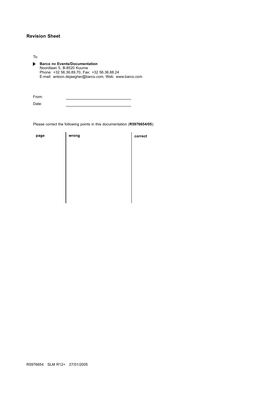 Barco SLM R12+ User Manual | Page 159 / 159