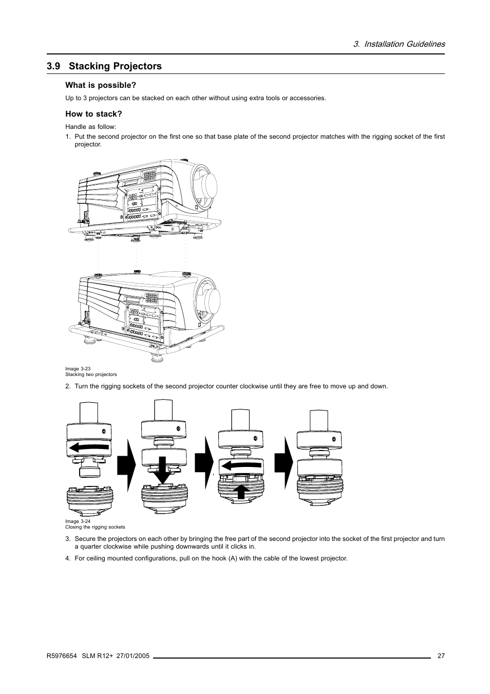 9 stacking projectors, Stacking projectors | Barco SLM R12+ User Manual | Page 31 / 159