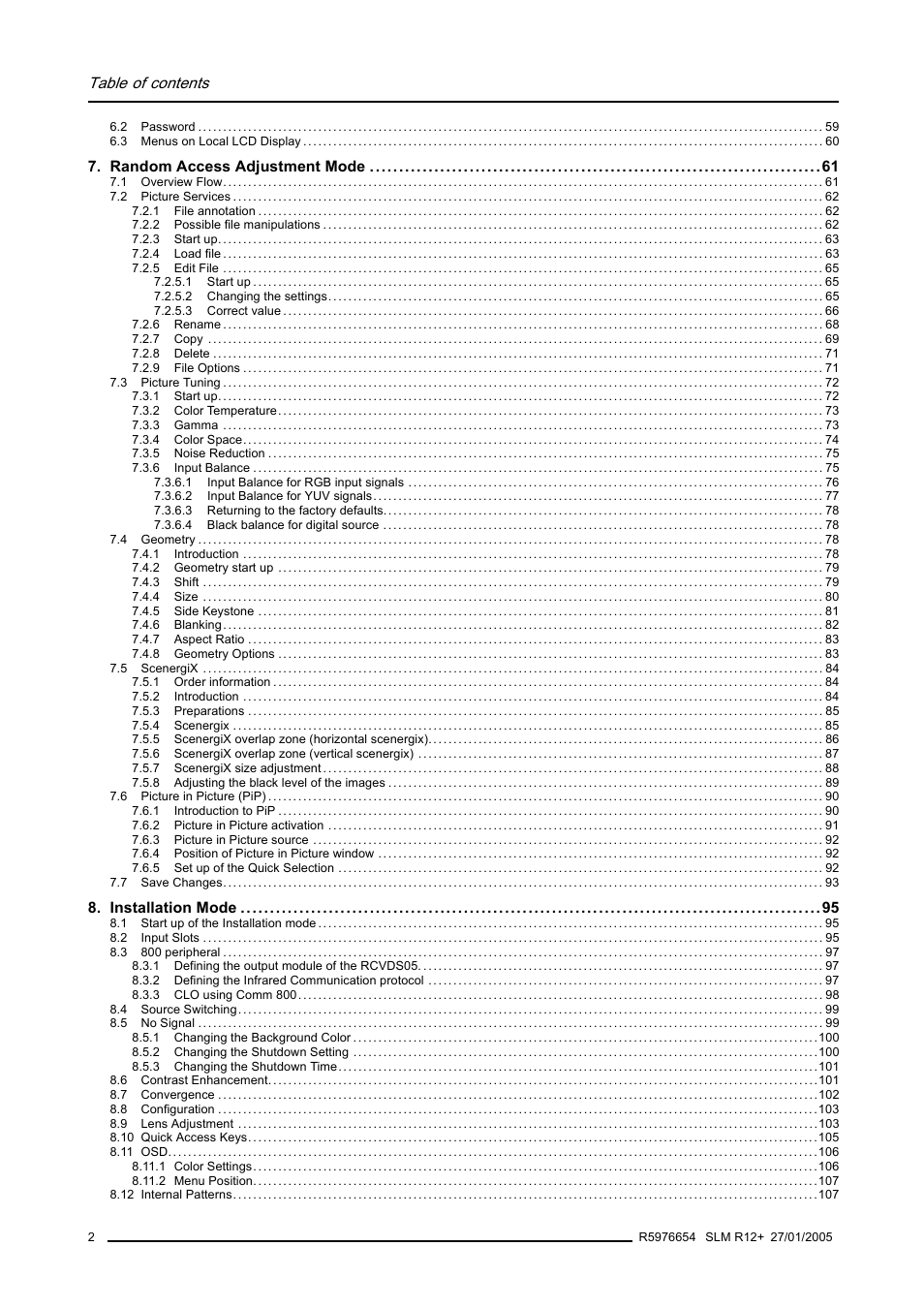 Barco SLM R12+ User Manual | Page 6 / 159