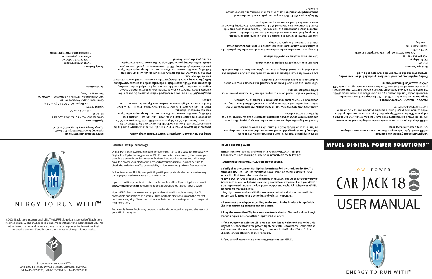 MFuel Car Jack 18 User Manual | 2 pages