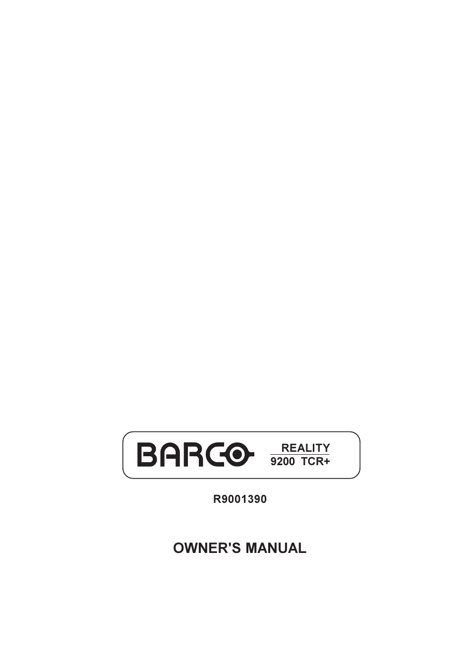 Barco R9001390 User Manual | 59 pages