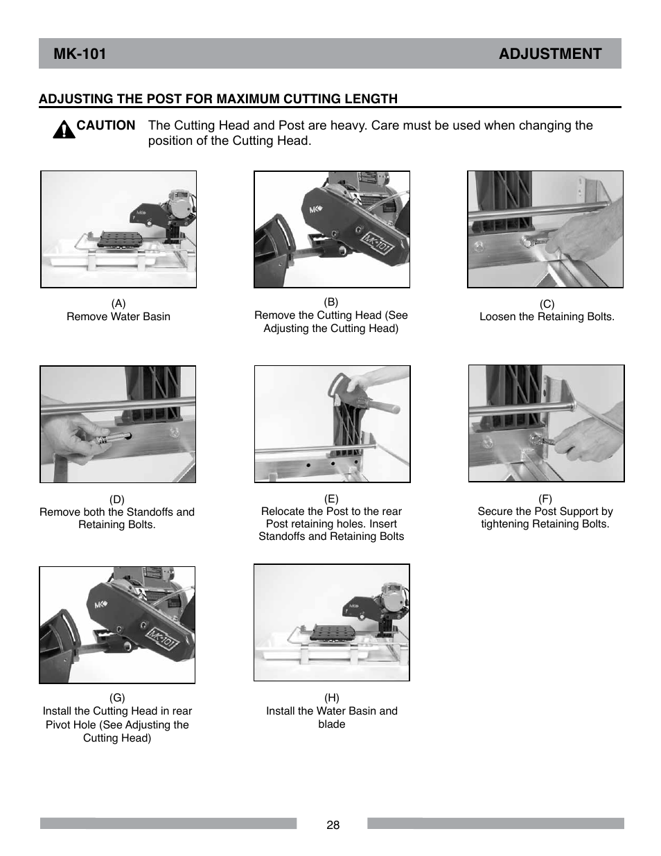 Mk-101 adjustment | MK Diamond MK-101 User Manual | Page 28 / 56