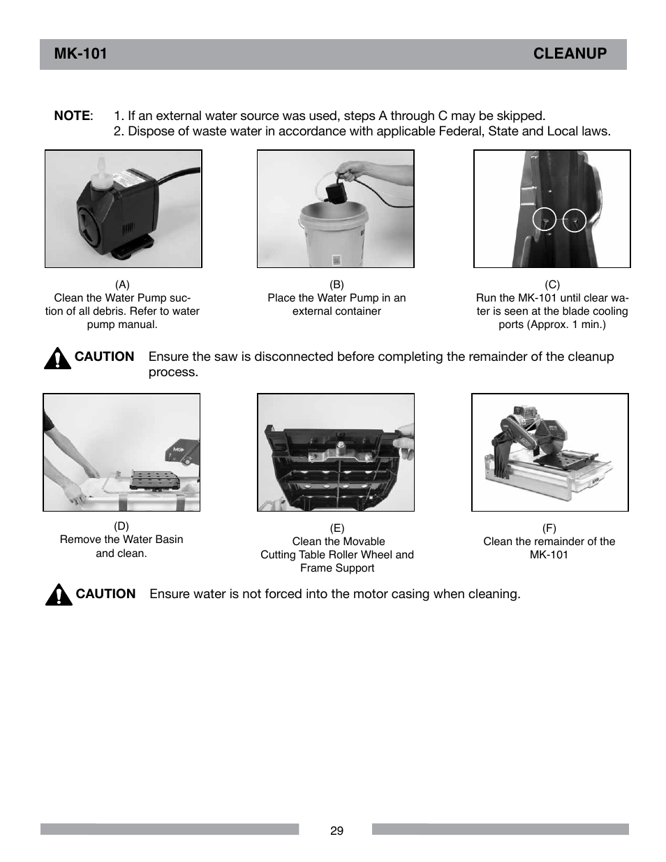 Mk-101 cleanup | MK Diamond MK-101 User Manual | Page 29 / 56