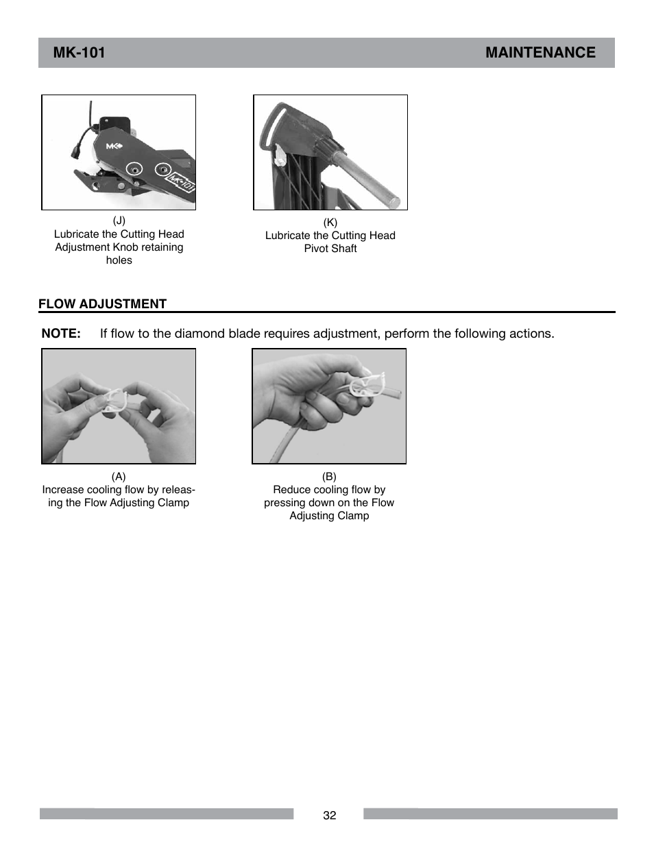Mk-101 maintenance | MK Diamond MK-101 User Manual | Page 32 / 56