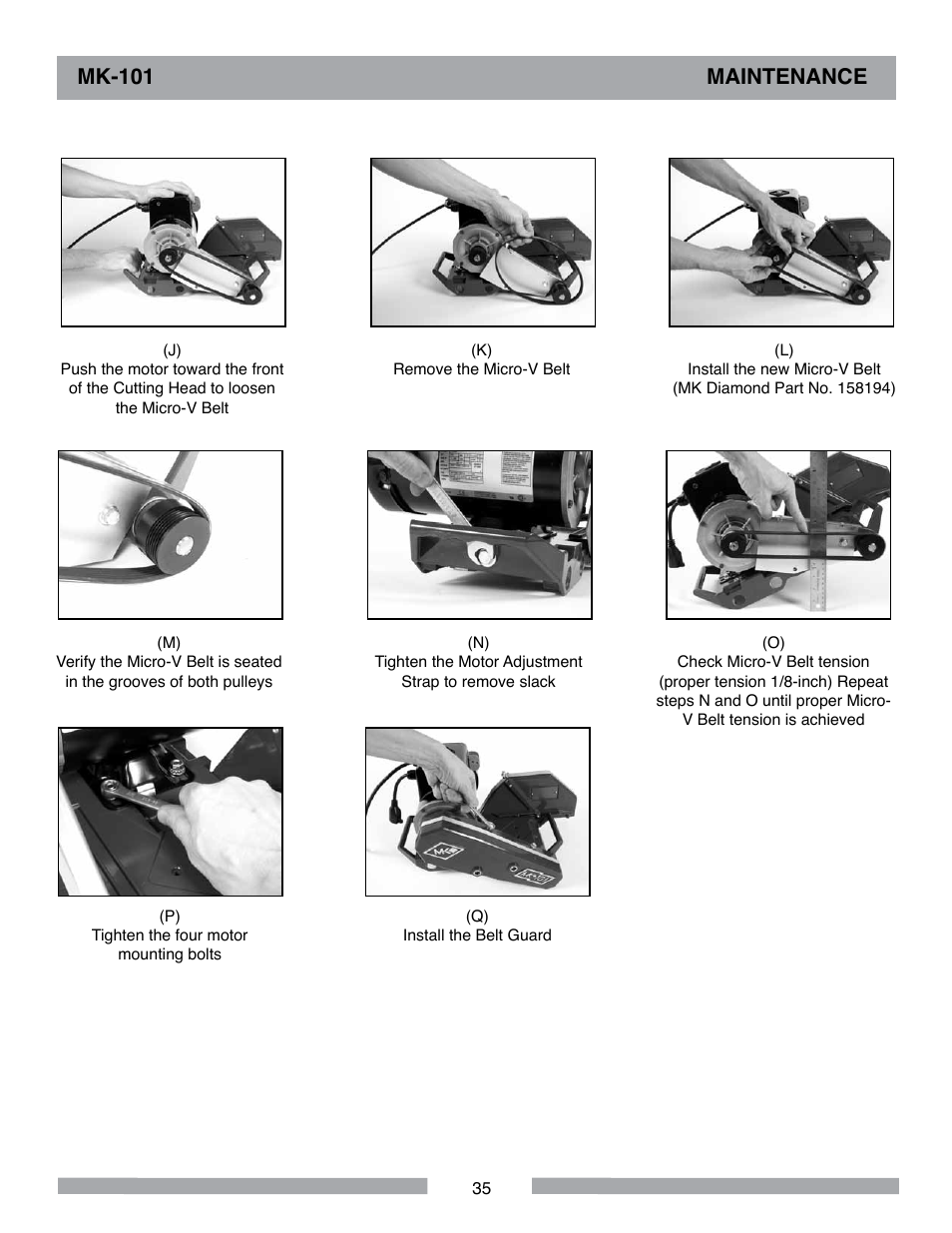 Mk-101 maintenance | MK Diamond MK-101 User Manual | Page 35 / 56