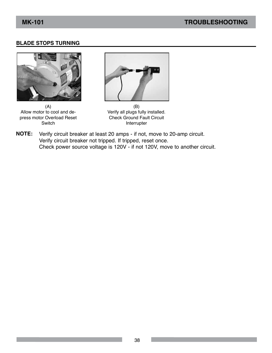 Mk-101 troubleshooting | MK Diamond MK-101 User Manual | Page 38 / 56