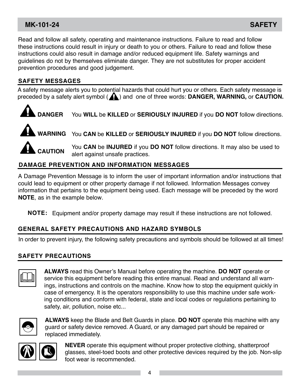 MK Diamond MK-101-24 User Manual | Page 4 / 56