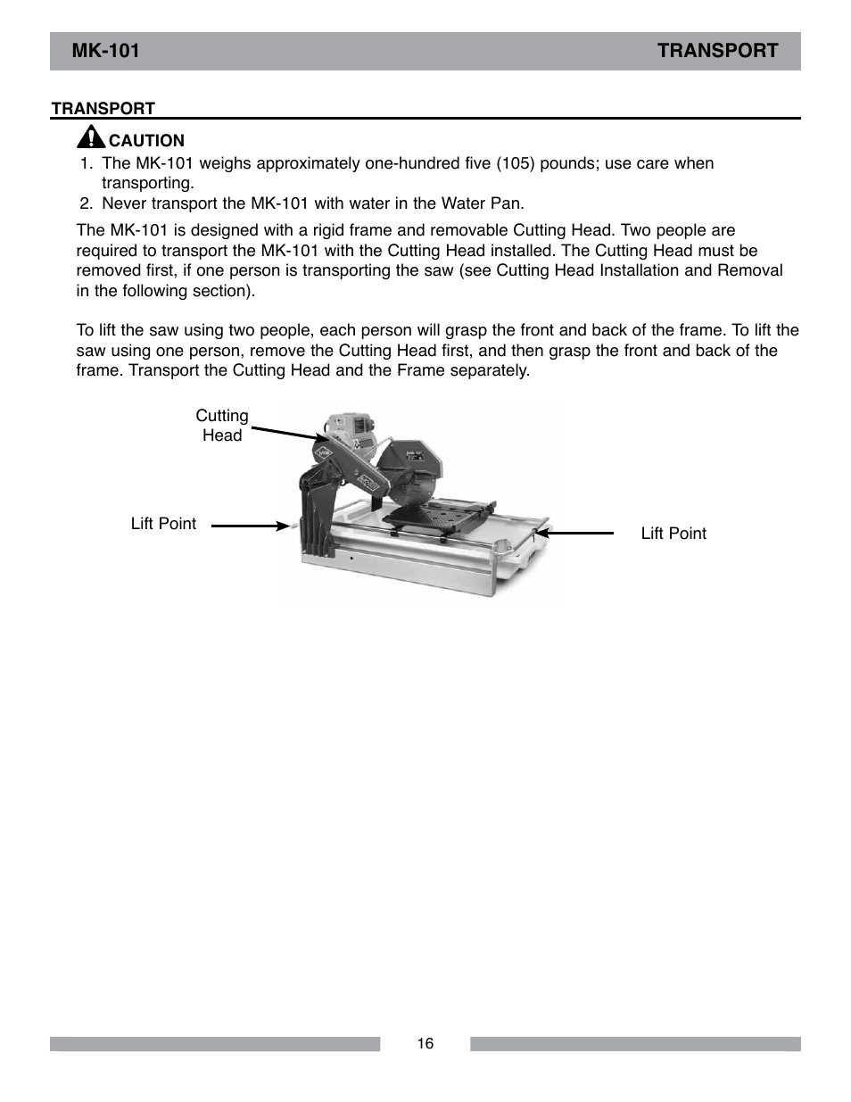 MK Diamond MK-101 Lowes User Manual | Page 16 / 52