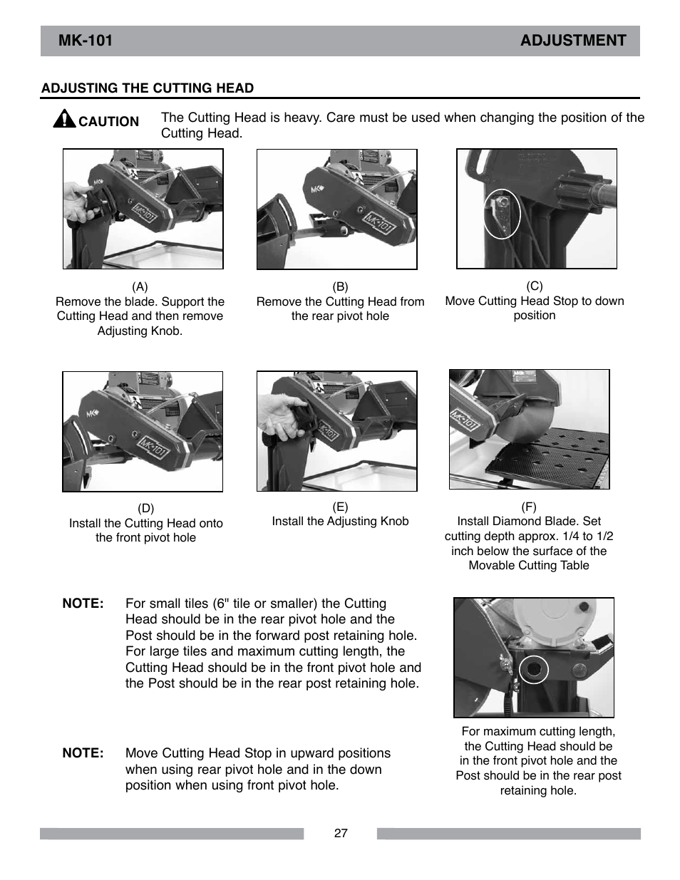 MK Diamond MK-101 Lowes User Manual | Page 27 / 52