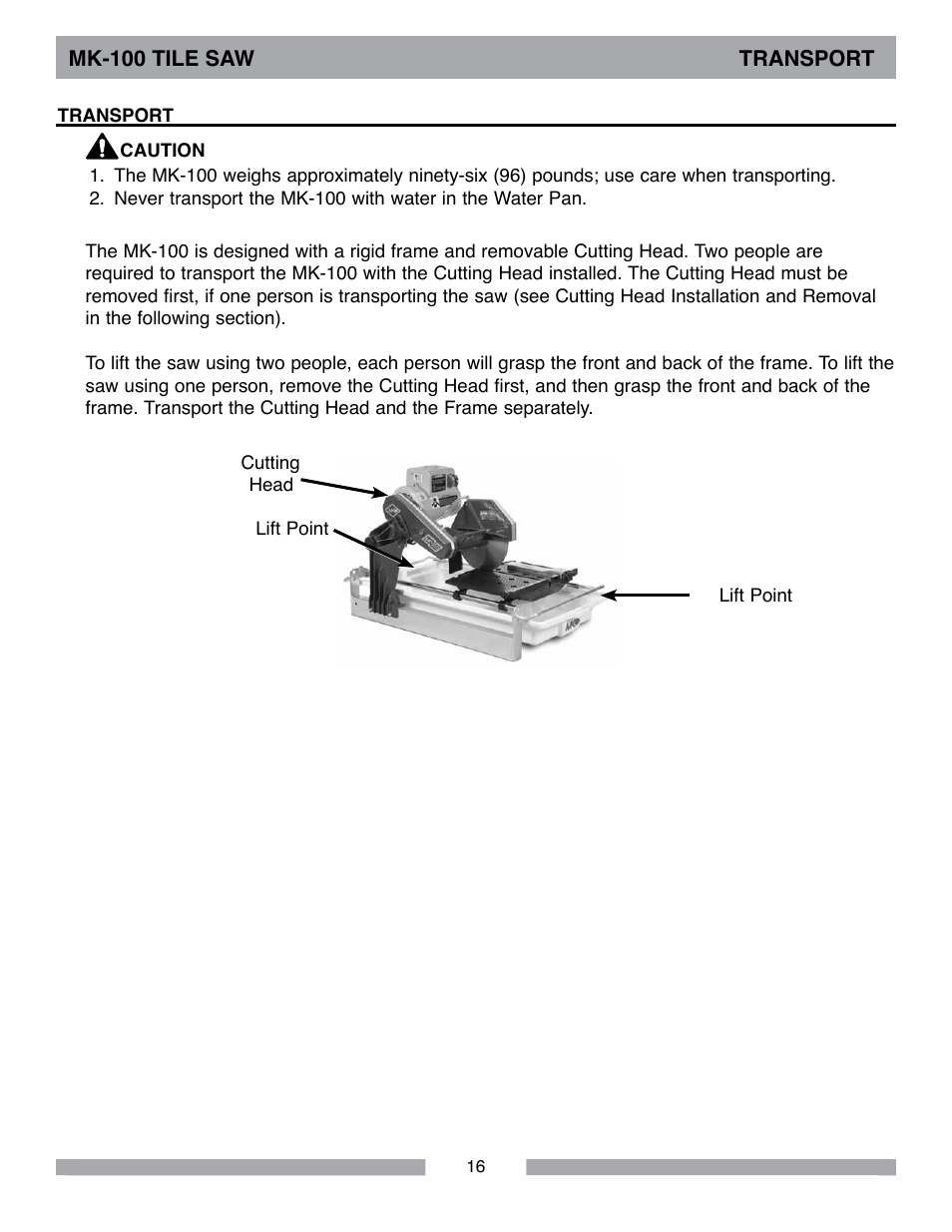 MK Diamond MK-100 User Manual | Page 16 / 52
