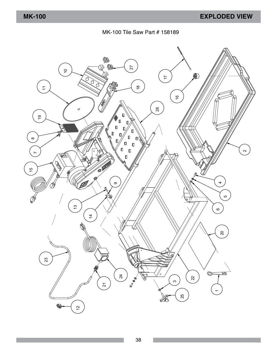 Mk-100 exploded view | MK Diamond MK-100 User Manual | Page 38 / 52