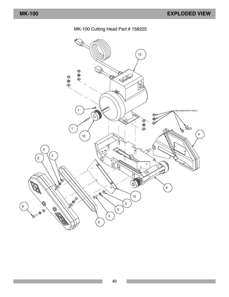Mk-100 exploded view | MK Diamond MK-100 User Manual | Page 40 / 52