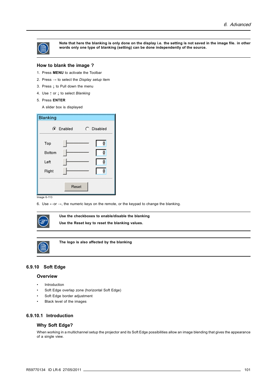 10 soft edge, 1 introduction, Soft edge | Barco ID LR-6 R9010342 User Manual | Page 105 / 135